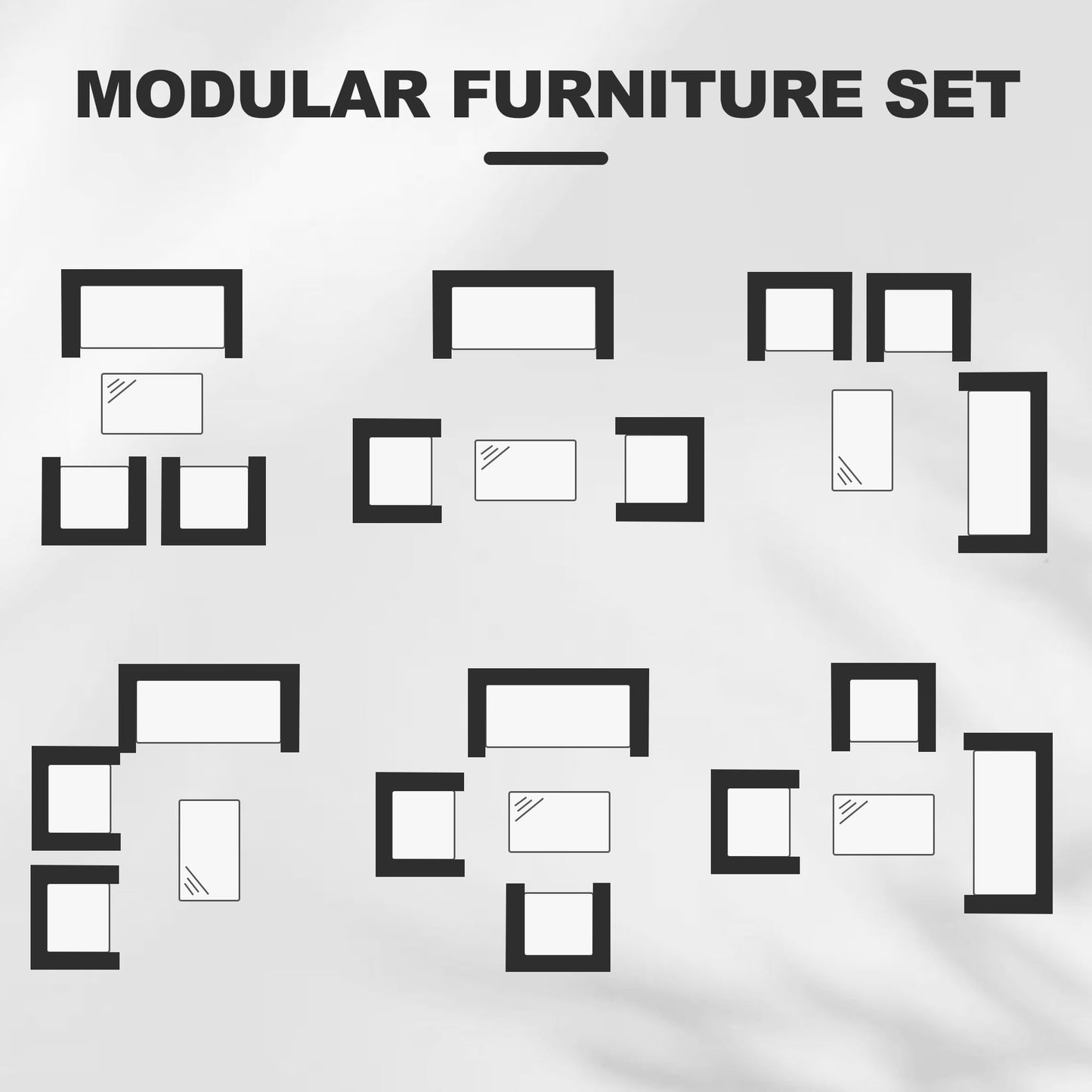 GarveeLife 4-Piece Patio Furniture Set, Rattan Outdoor Furniture with Upholstered Sofa, 2 Chairs & Coffee Table, Modern Conversation Bistro Set for Garden Backyard Porch (Black and Beige)