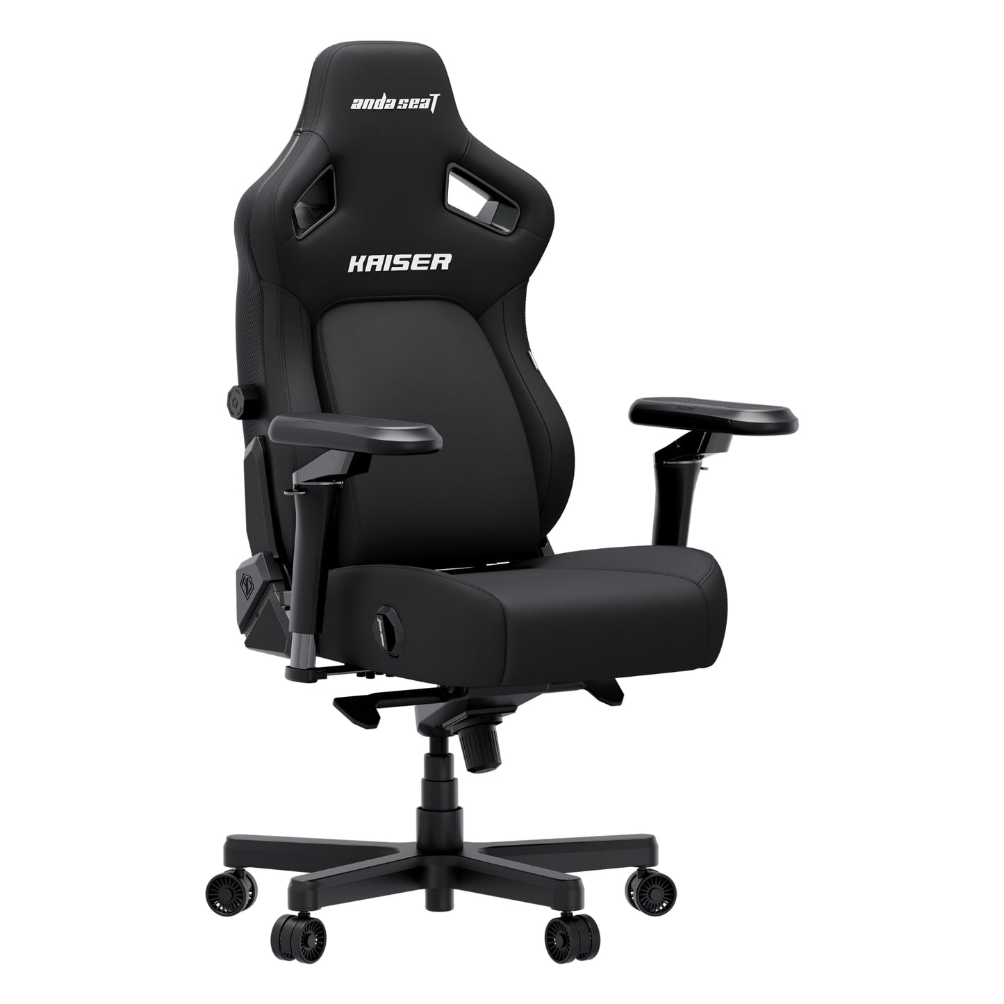 Anda Seat Kaiser 4 Large Gaming Chair for Adults - Ergonomic Black Fabric Gaming Seat with 6D Armrest, Comfortable Office Chair with Lumbar Support, Heavy Duty Wide Computer Seat
