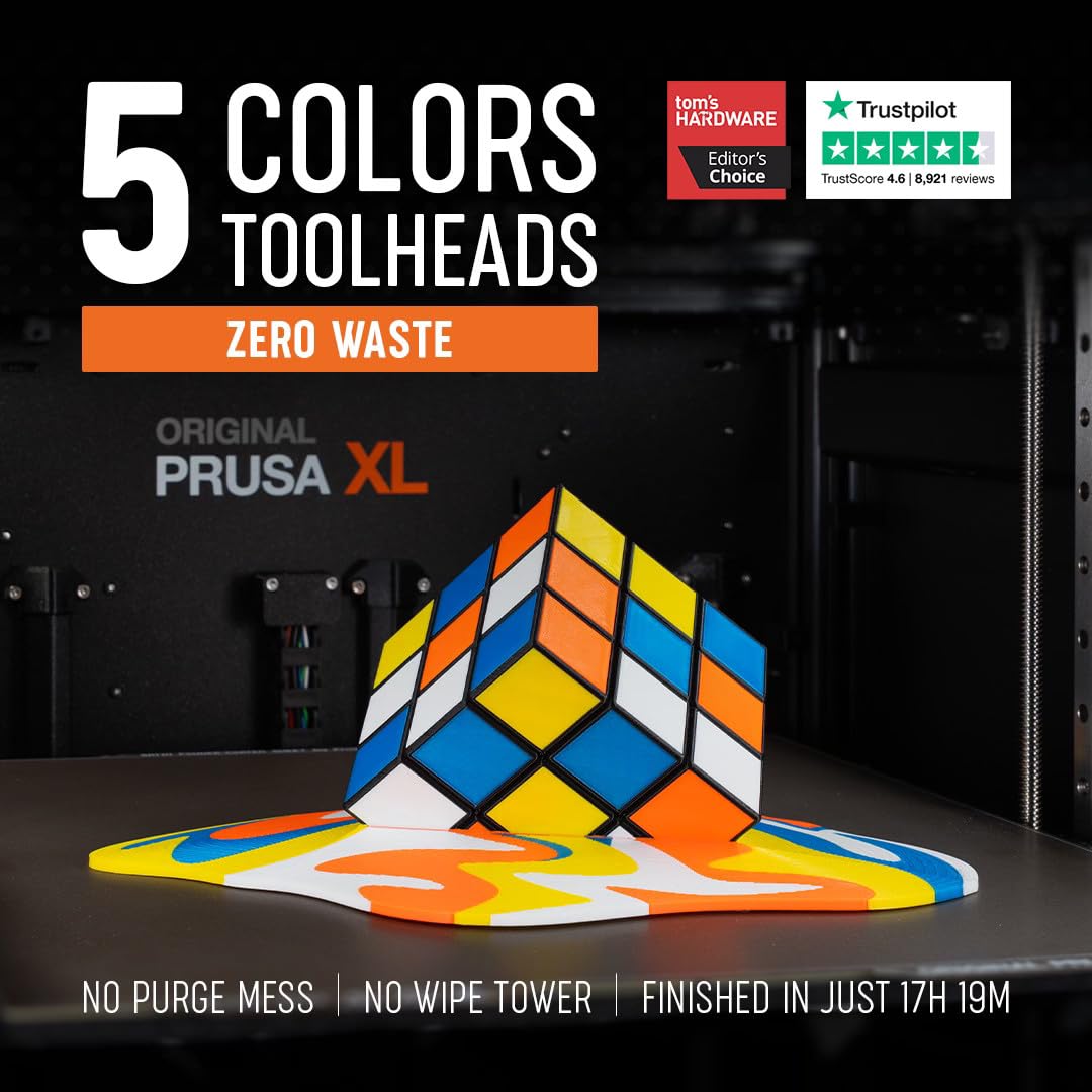 Original Prusa XL 5 Independent Toolhead 3D Printer, Large Scale CoreXY, Build Volume 360 x 360 x 360 Mm, Multi Material, 1.75 Mm Filament
