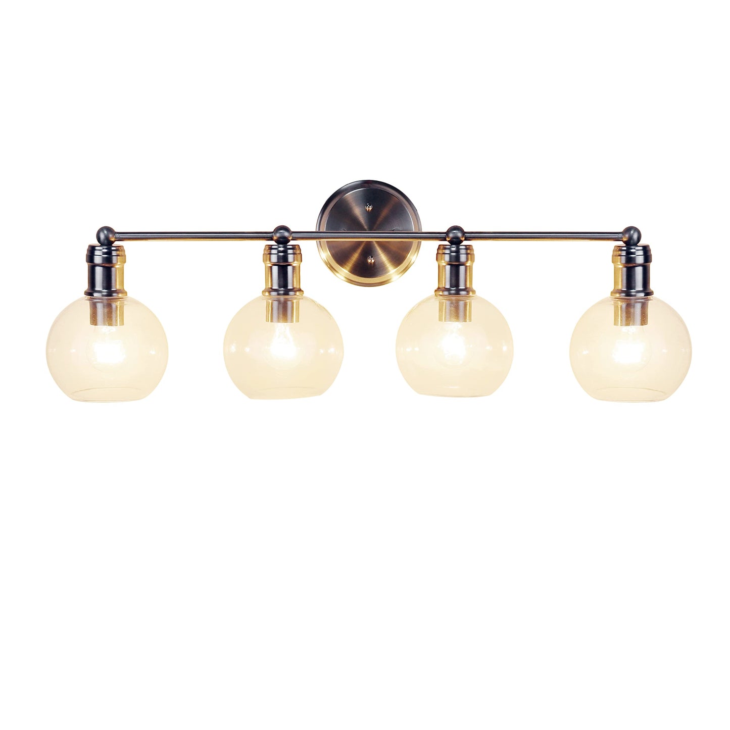 Chloe Lighting 4 Light Vanity Bath Light Brushed Nickel 30in Wide Glass CH6S001BN30-BL4