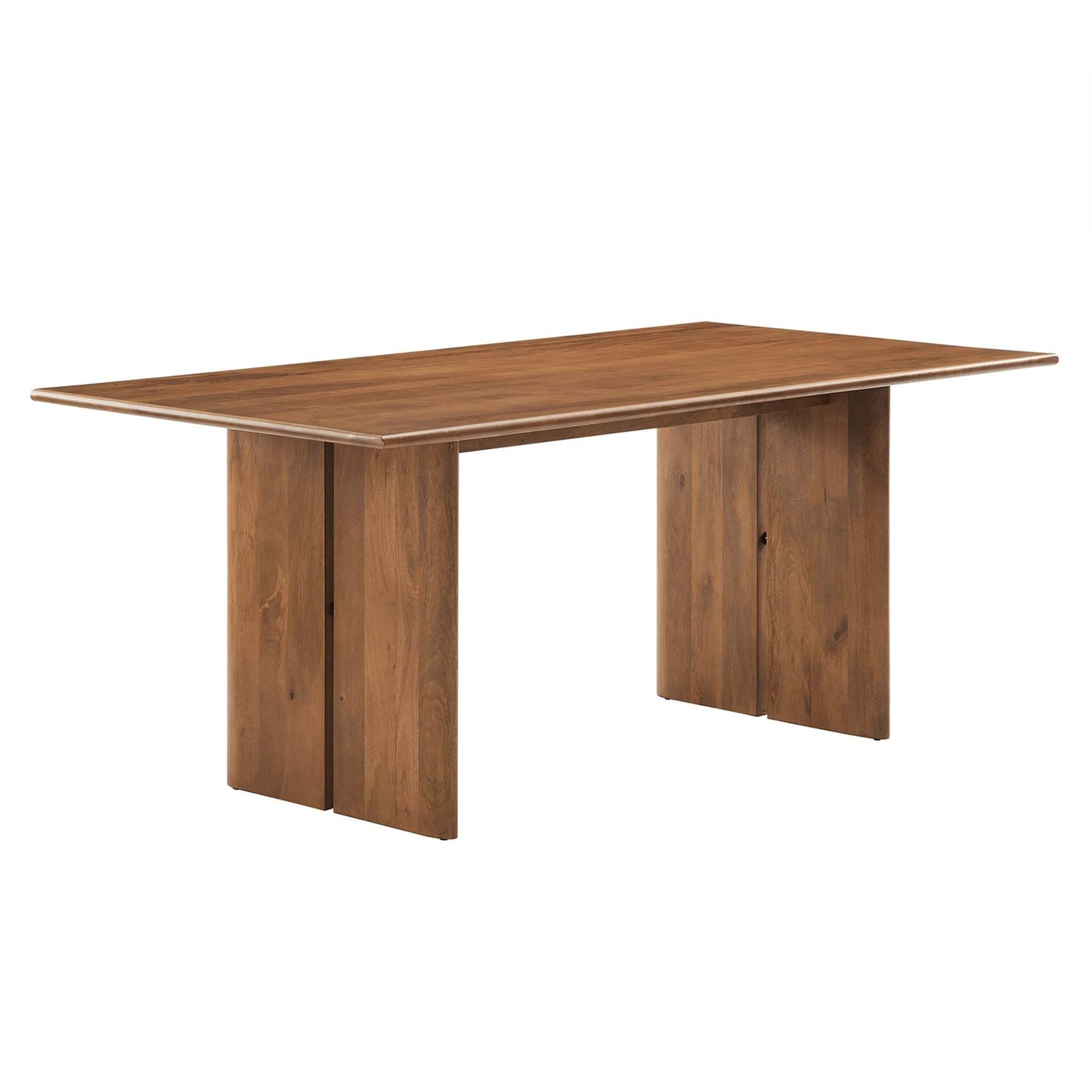 Modway Amistad 72" Solid Wood Modern Farmhouse Rectangular Dining Table in Walnut