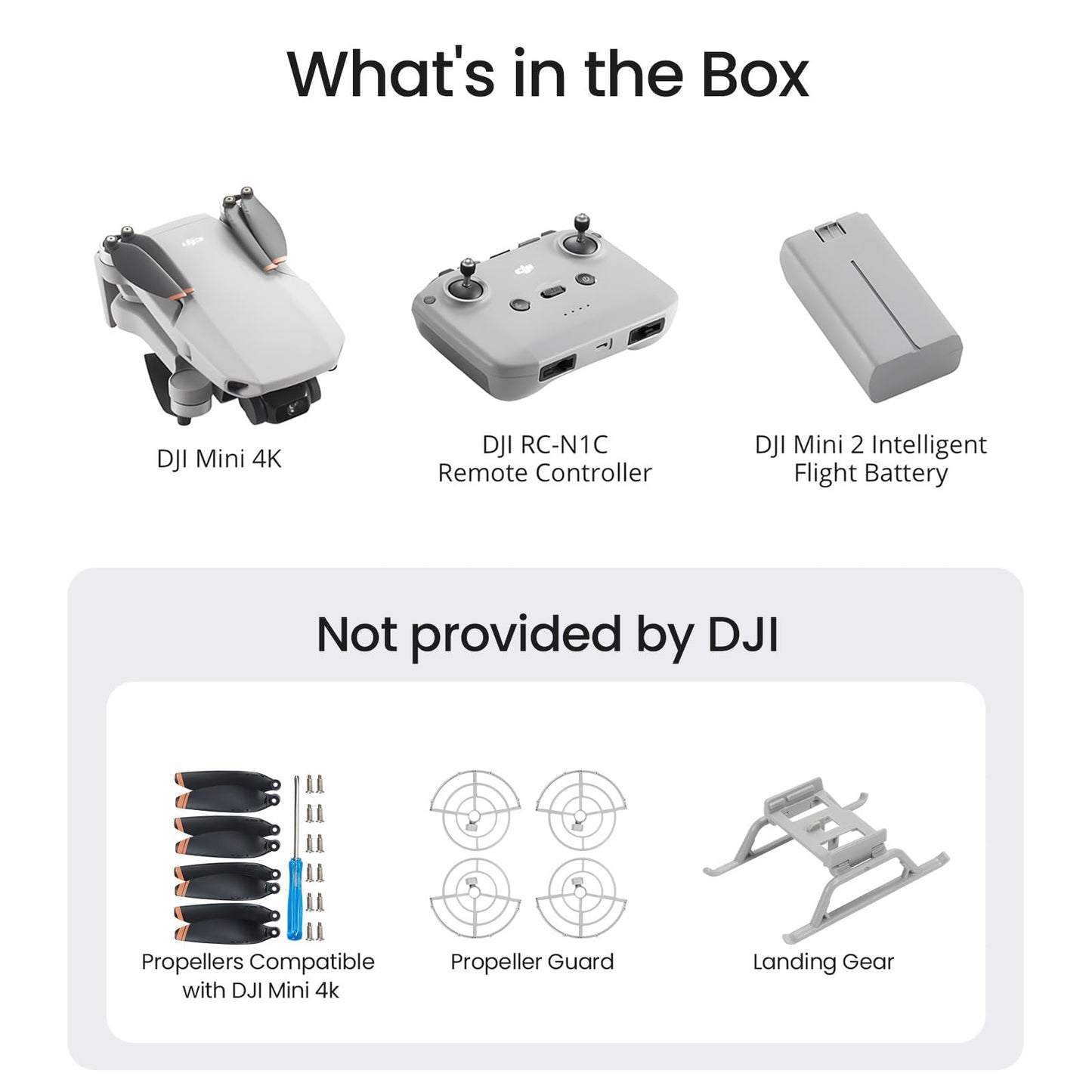 DJI Mini 4K Protection Bundle, Drone with 4K UHD Camera for Adults, Under 249 g, 3-Axis Gimbal Stabilization, 10km Video Transmission, Propeller Guard, Landing Gear, Propellers Compatible