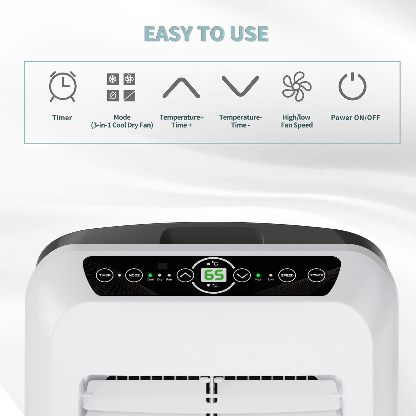 Shinco 8,000 BTU Portable Air Conditioner - 3-in-1 Cool/Dehumidifier/Fan for Rooms Up to 350 sq.ft, Remote Control & 24H Timer, Compact AC Unit for Bedroom/Office