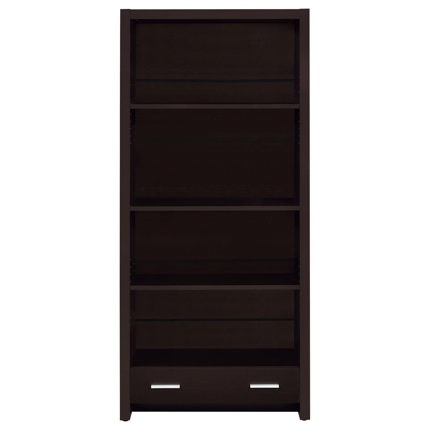 Coaster Home Furnishings - Skylar - MDF & Laminated - Bookcase with Drawer with Hidden Storage and 2 Adjustable Shelves - Transitional - Home Office - 71-Inch - Cappuccino - 800905