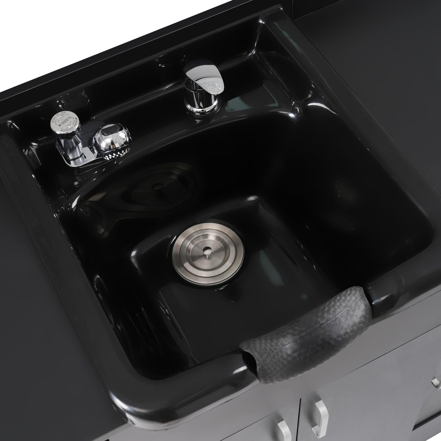 Geelife Shampoo Backwash Station for Salons, Salon Station with Shampoo Bowl & Storage Layer, Drawer, USB Port, Faucet Sprayer, Salon Equipment for Spa Beauty