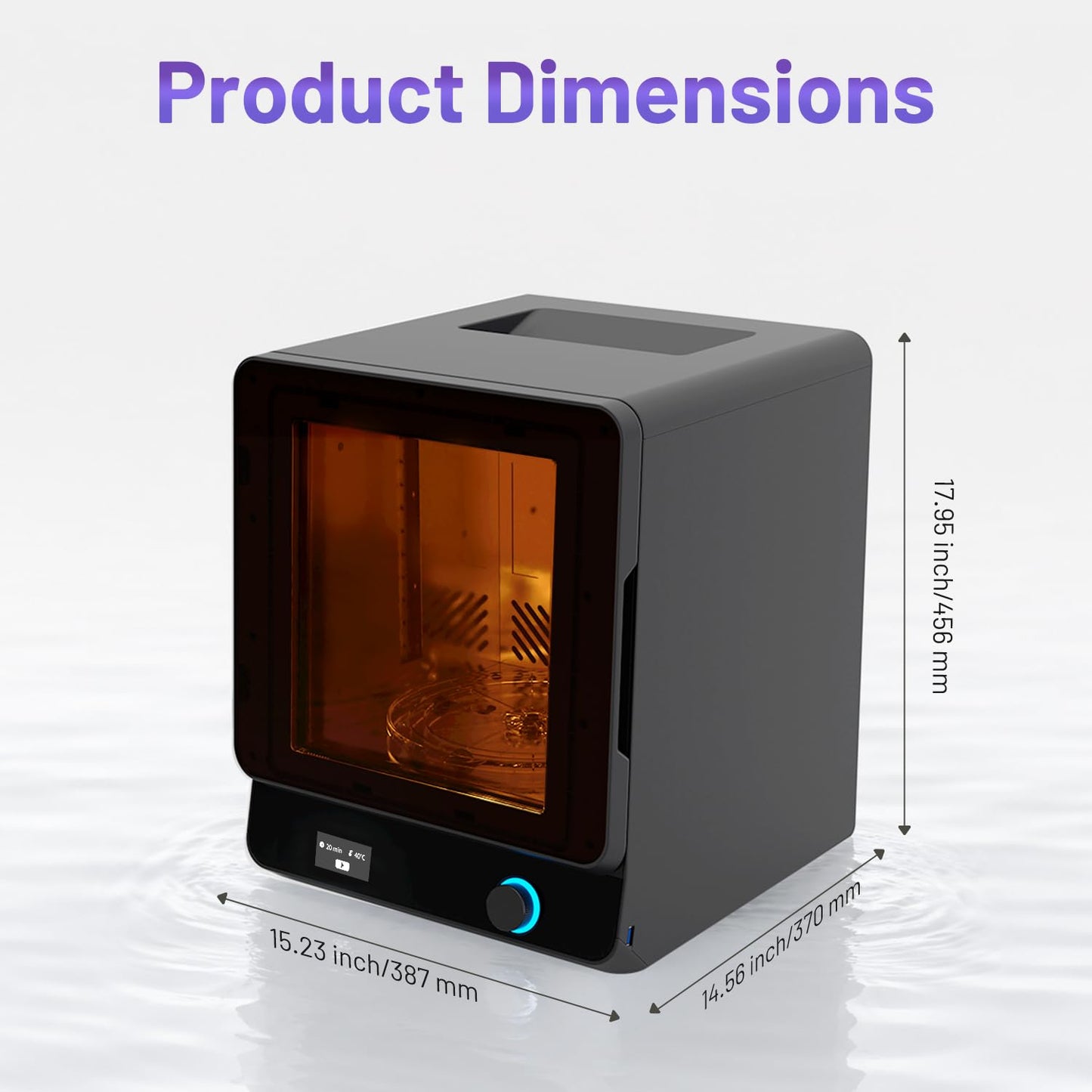 HeyGears Resin Curing Machine, Dual-Wavelength UV Light Cure Station with 80°C Heating & 360°C Rotating & Two Curing Modes, Compatible with Reflex RS Turbo, Reflex RS, Reflex, Reflex 2