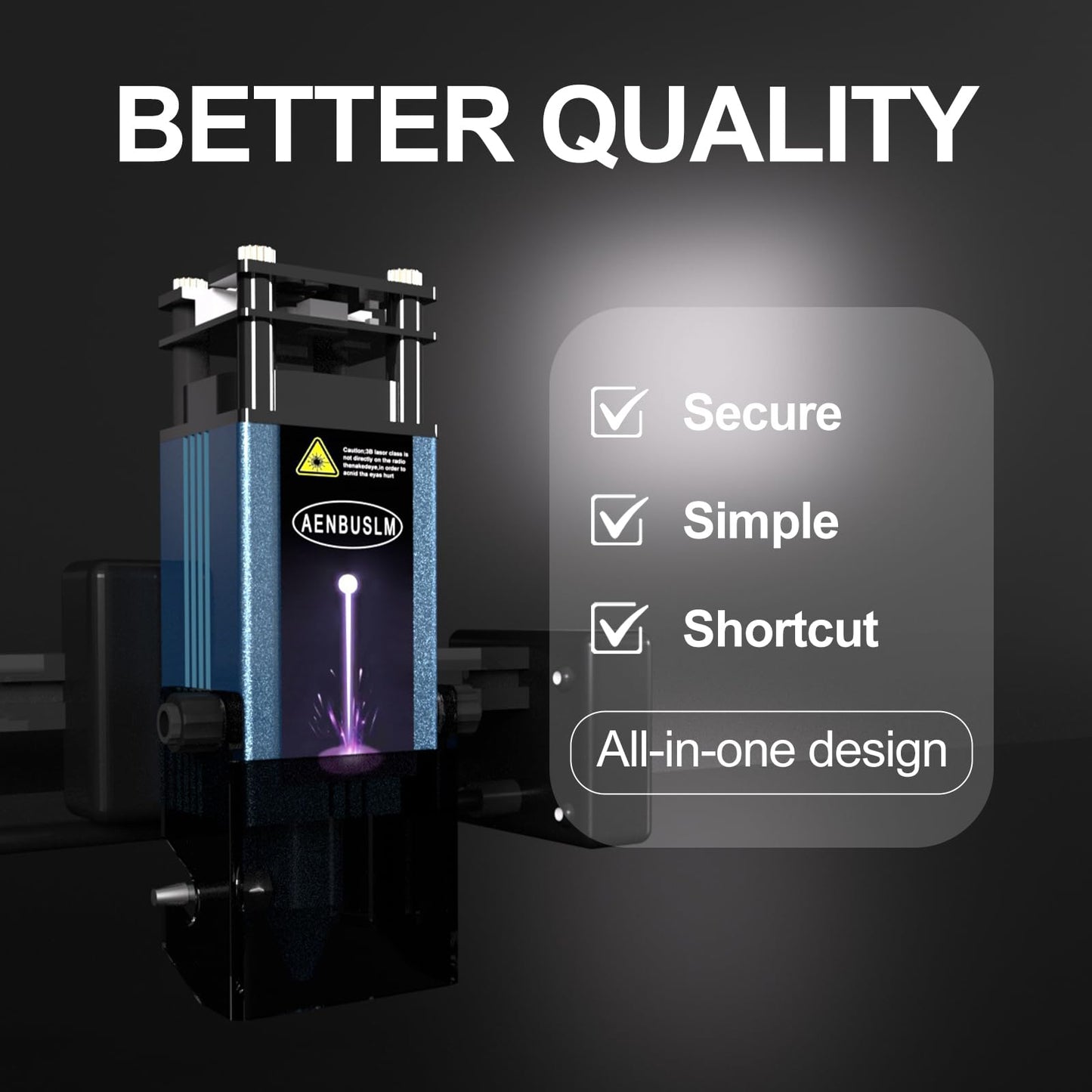 AENBUSLM T1 40W Laser Engraver Machine, High-Speed DIY Engraver Offline Use, 400×400mm Area, CNC Laser Engraving Machine for Wood, Metal, Acrylic & Glass, Class 4 (T1-3.5W-LK10)