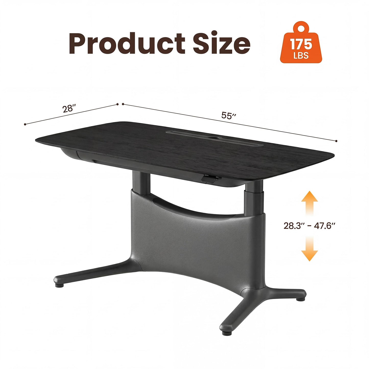COLAMY Electric Standing Desk 55x28, Desktop Wobble-Free Dual Motor Sit Stand Up Desk with Drawers, Outlets & Footrest, Adjustable Height Computer Table for Home Office Workstation, Black Oak