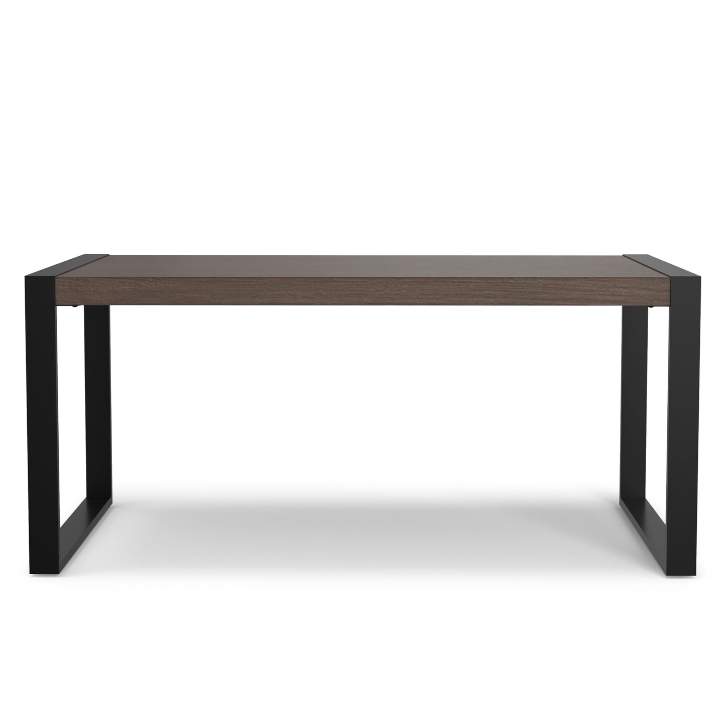 SIMPLIHOME McKenzie Dining Table - 66 inch Wide Solid Mango Wood Rectangular Table in Smoky Grey, Modern Industrial Style for Dining Room or Kitchen with Black Powder-Coated Iron Legs, Seats 4