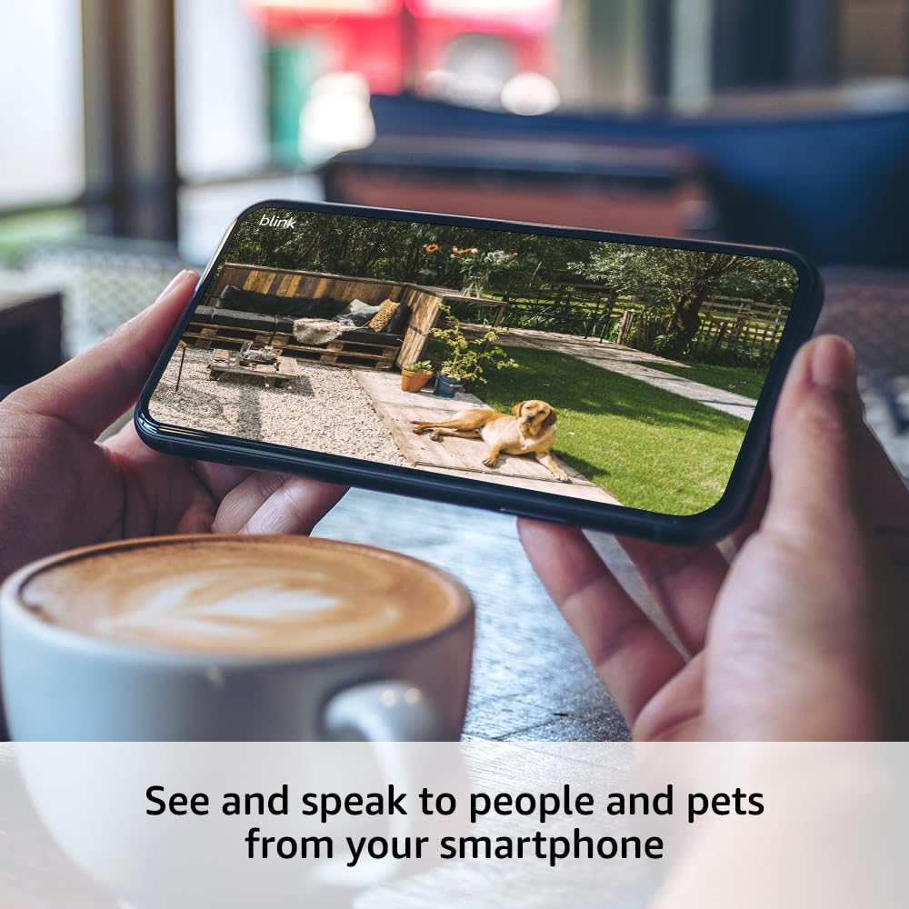 Like-New Blink Outdoor 4 – Wireless smart security camera, two-year battery, 1080p HD day and infrared night live view, two-way talk – 2 camera system
