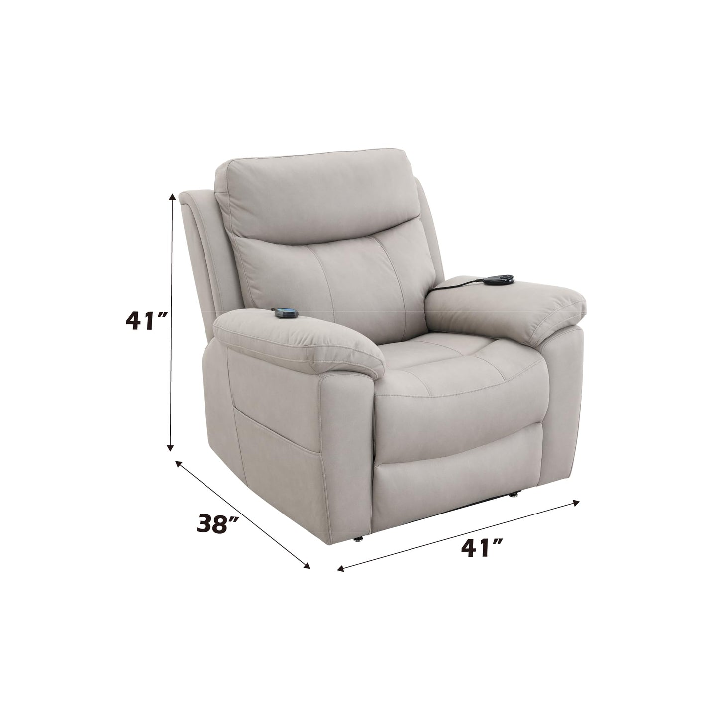 Acme Chriki Microfiber Upholstered Power Recliner with Lift & Massage in Gray