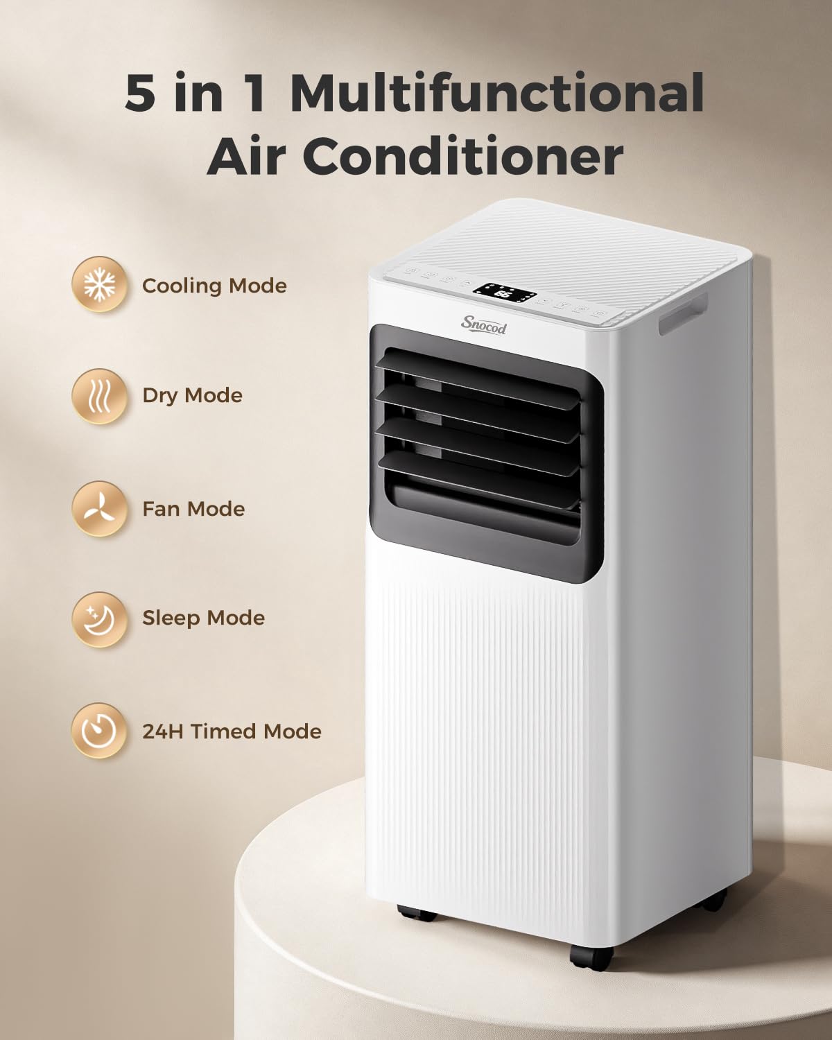 16,000 B T U Portable Air Conditioners for Large Room up to 750 Sq. Ft., 5-in-1 Smart AC with WiFi App, Remote Control, Fast Cooling, Dehumidifier, Fan, Sleep Mode, 24H Timer & Window Kit