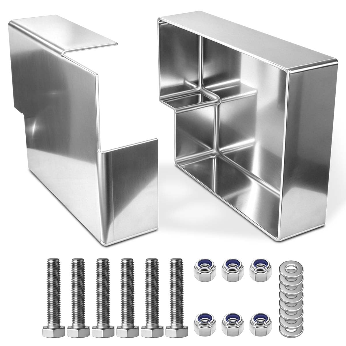 1 Pair 20"x15" Aluminum Dunnage Racks Holde, Coil Racks for Flatbed Trailer, Accesorios para Trailer, 6mm Thick Bolt-On Wood Holder Fits Most Trailers Gooseneck, Flatbed, Stepdeck Compatible