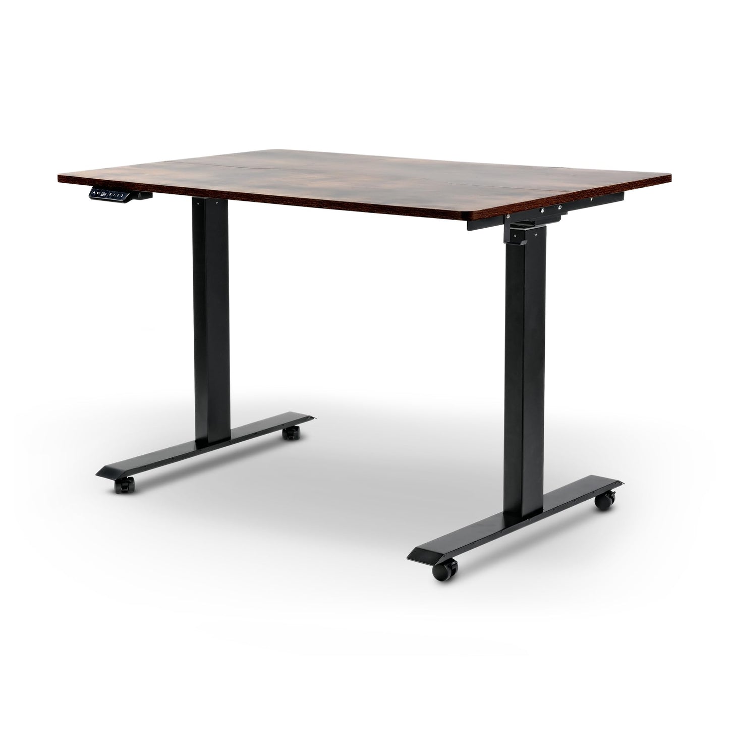 SuperHandy Standing Desk Adjustable Height (48'' x 30''), 3 Memory Presets - Large Electric Sit-Stand Adjustable Height up to 49'' - Rustic Wood