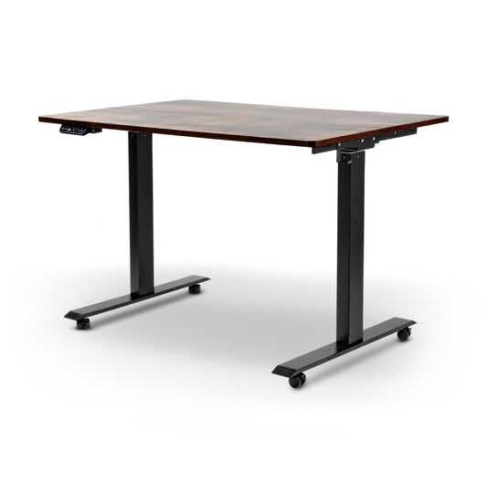 SuperHandy Standing Desk Adjustable Height (48'' x 30''), 3 Memory Presets - Large Electric Sit-Stand Adjustable Height up to 49'' - Rustic Wood