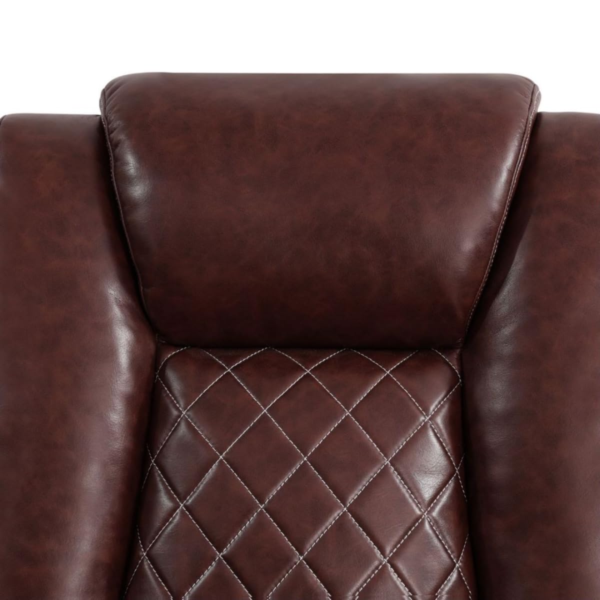 UOCFYK Electric Power Recliner Sofa Living Room Furniture, Comfy Home Theater Breathing Leather Seating with USB 2.0 Charging Ports, LED Light Strips, Fold-Down Table & Wireless Charging Device (Red)
