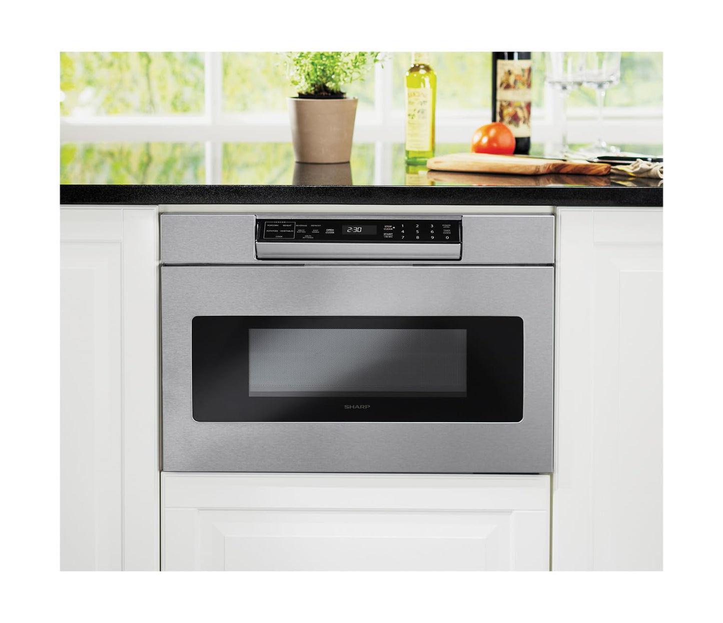 SHARP SMD2470ASY Microwave Drawer Oven, 24-inch, 1.2 Cubic Feet, 950 Watt, Concealed Control Panel with Digital LCD Display, Stainless Steel