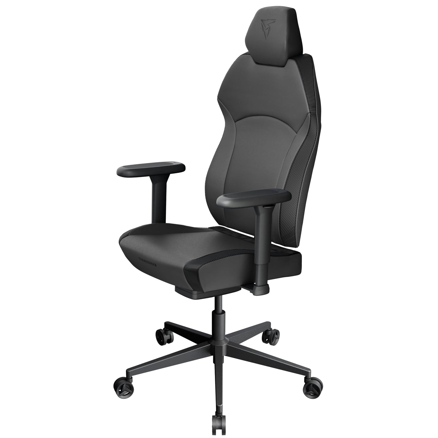 ThunderX3 Solo 360 Gaming Chair, for Adults Ergonomic Office Chair, High Back Desk Chair, Synchronous Tilt, 360-degree Adjustable Armrest, Adjustable Car Headrest, Leather, Modern Black