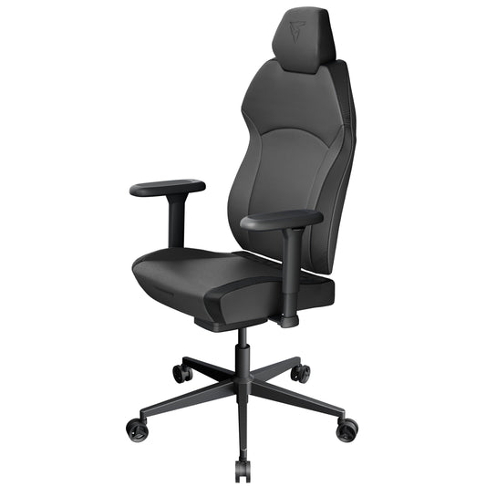 ThunderX3 Solo 360 Gaming Chair, for Adults Ergonomic Office Chair, High Back Desk Chair, Synchronous Tilt, 360-degree Adjustable Armrest, Adjustable Car Headrest, Leather, Modern Black