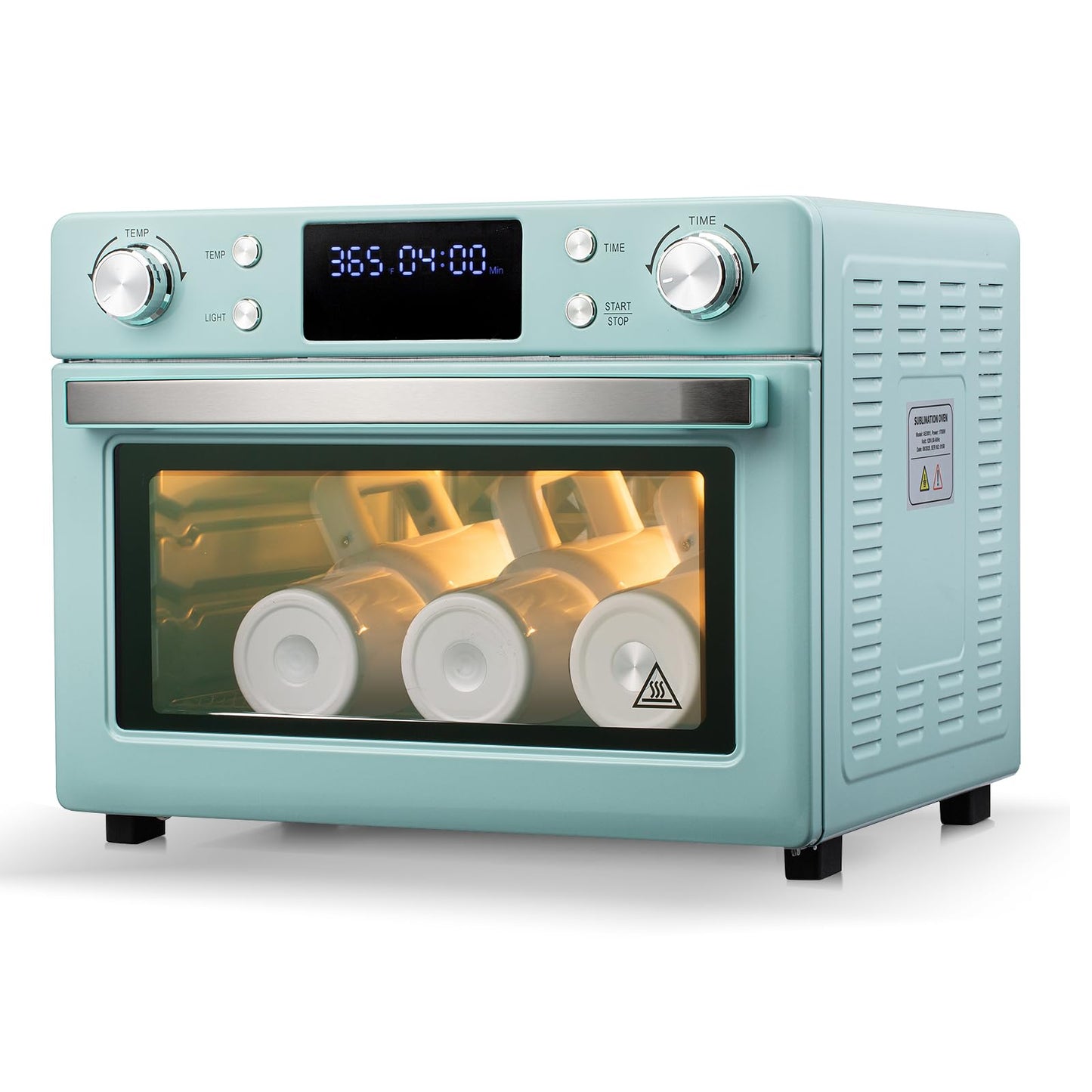 AceSubli Sublimation Oven Machine 25L 110V 1700W Blue with Digital Display, Large Capacity Convection Oven with LED Light for Sublimation Blanks Tumblers Mugs Cups Bottles Bulk Transfer with Glove