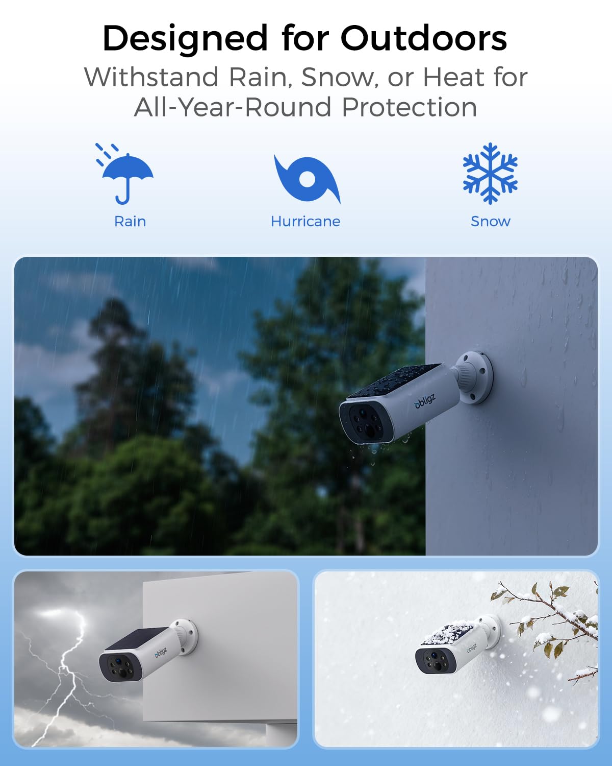 obligz Solar Security Cameras Wireless Outdoor, 4MP Cameras for Home Security Camera System, 64GB Local Storage, No Subscription, Easy Setup, Color Night Vision, 2.4 & 5G WiFi, 4-Cam Kit