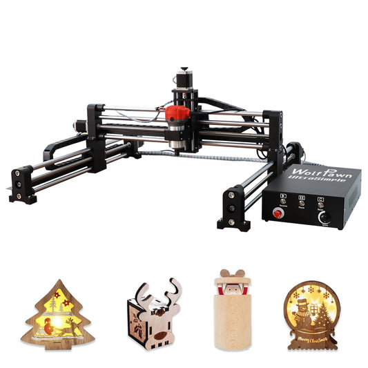WolfPawn Upgraded CNC Router Machine,3-Axis Grbl Conrol Milling Machine for Wood Acrylic Aluminum,Engraving Milling Machine for Wood Aluminum Cutting to Linear Rails (Style - A, 39.4in)