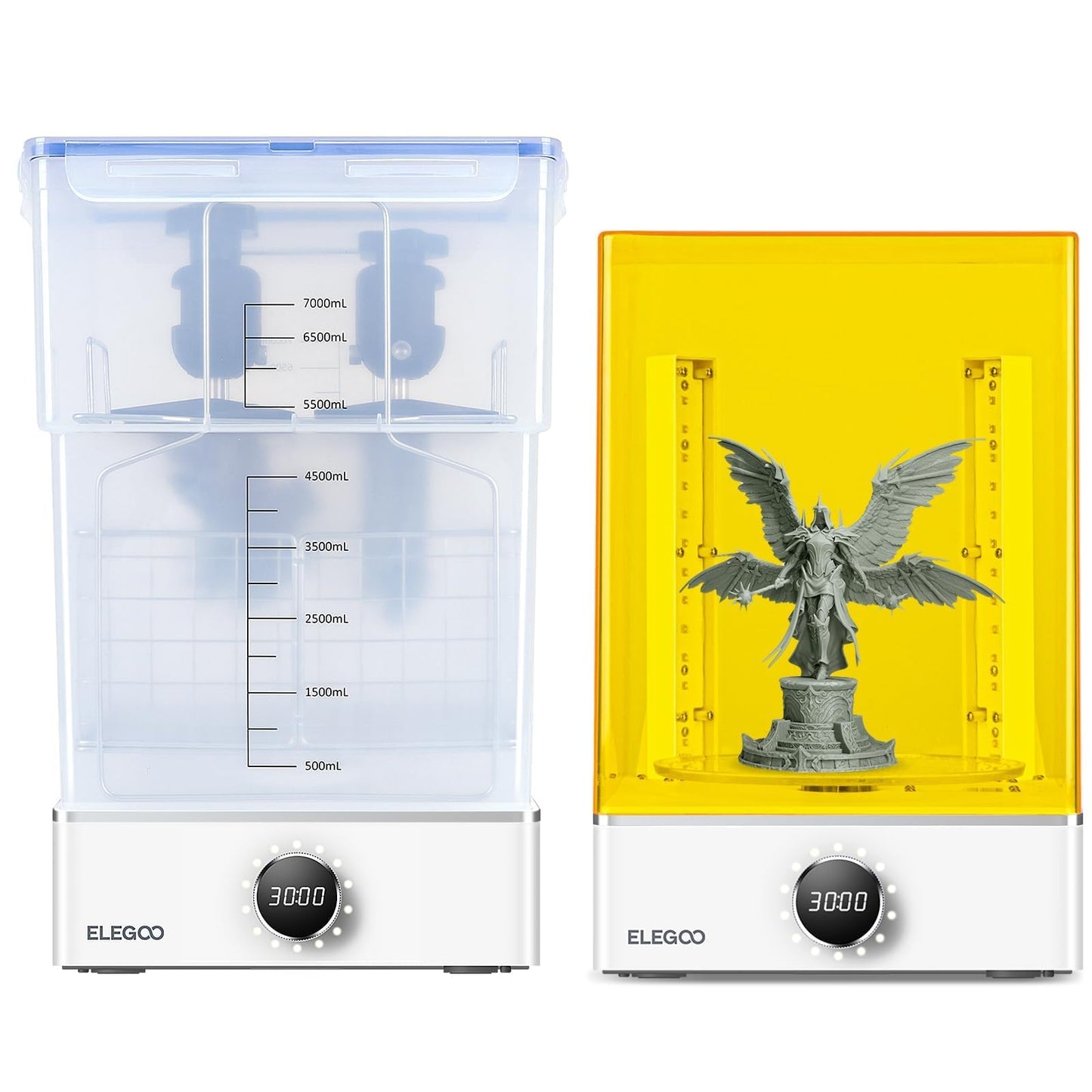 ELEGOO Mercury X Bundle Wash and Cure Station Set, Newly Design Separate Washing Machine and UV Resin Curing Machine for LCD/DLP/SLA Saturn Mars Photon S Photon Mono 3D Printed Models