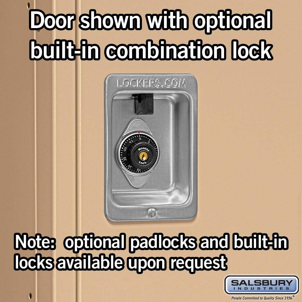 Salsbury Industries 52365TN-U Double Tier 45-Inch Wide 6-Feet High 15-Inch Deep Unassembled Extra Wide Standard Metal Locker, Tan Brown