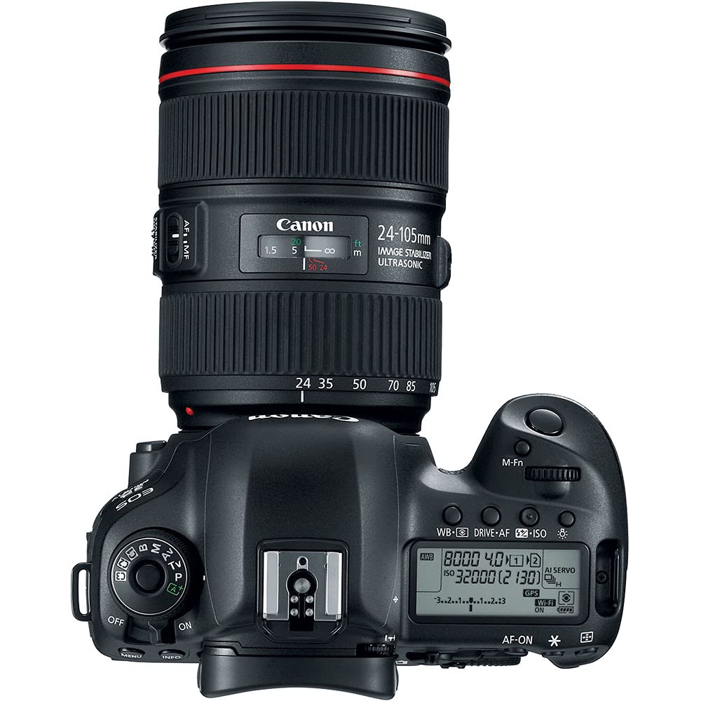 Canon EOS 5D Mark IV DSLR Camera with EF 24-105mm f/4L is II USM Lens | Full-Frame 30.4MP, 4K Video, Dual Pixel CMOS AF | Professional Photography Kit (1483C010) + Canon Shoulder Bag + 64GB Card