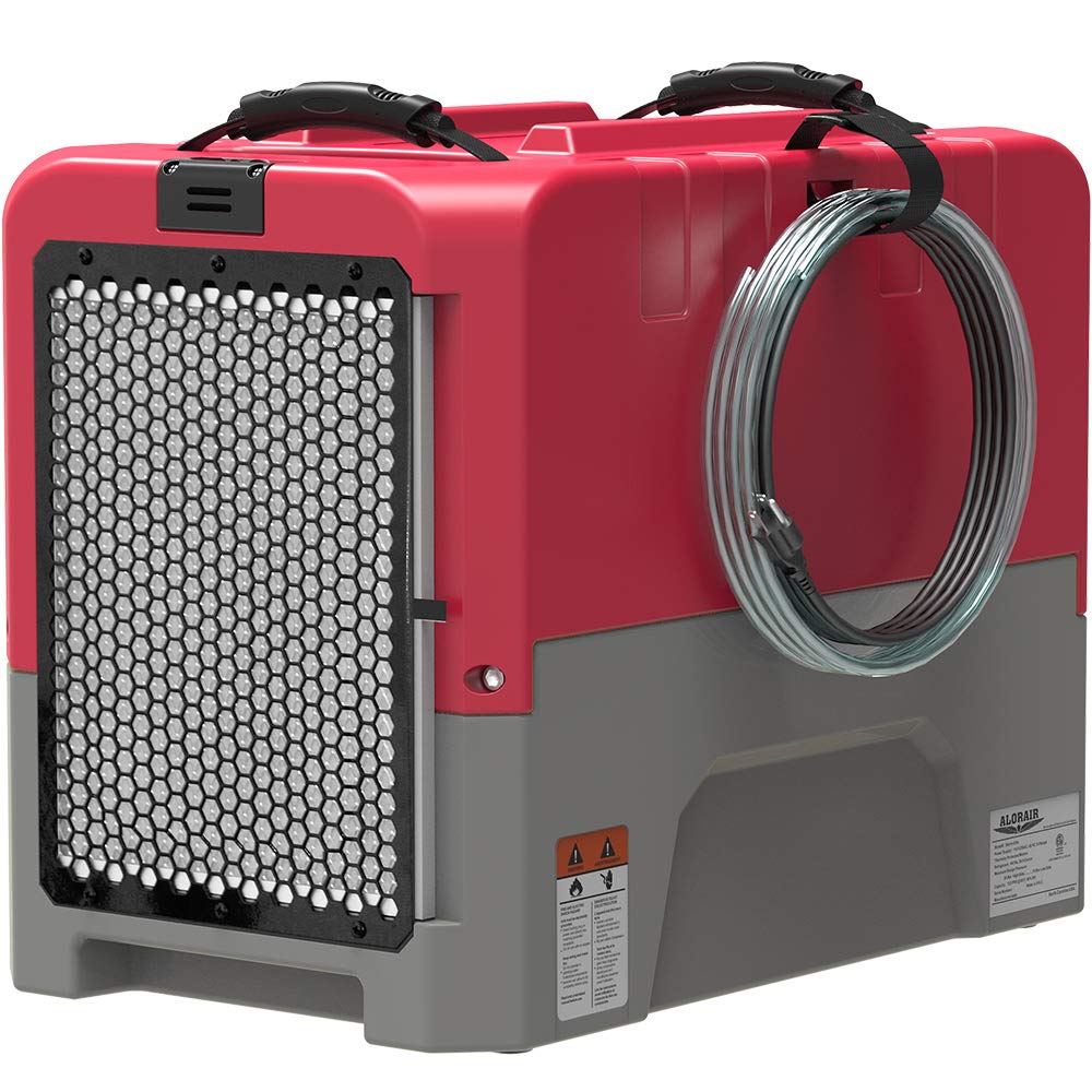 ALORAIR LGR Commercial Dehumidifier with Pump Drain Hose, 180 Pint Large Capacity Crawl Space Dehumidifier for Water Damage Restoration, Basements Warehouse & Job Sites, 6 Years Limited Warranty, Red