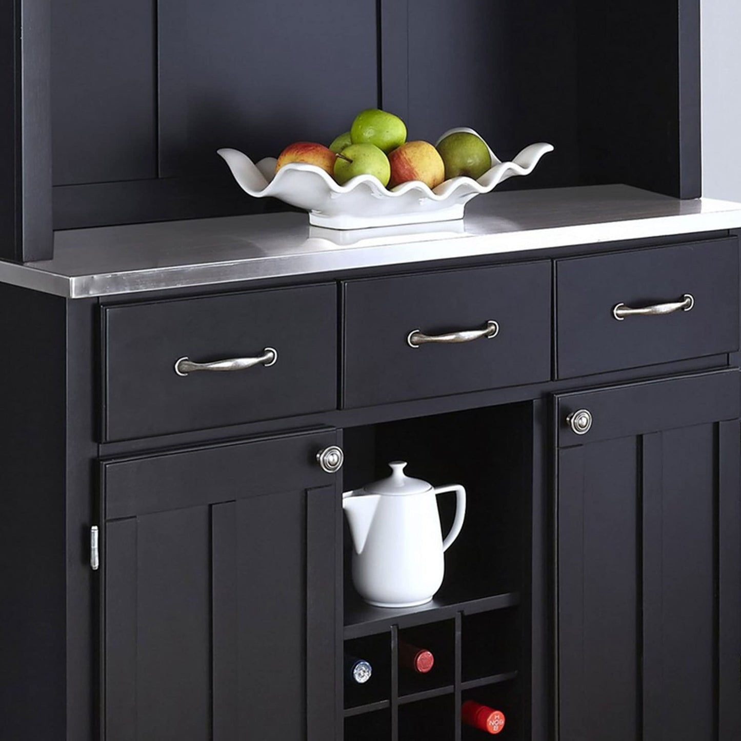 homestyles Server sideboards-buffets-credenzas, Hutch, Black