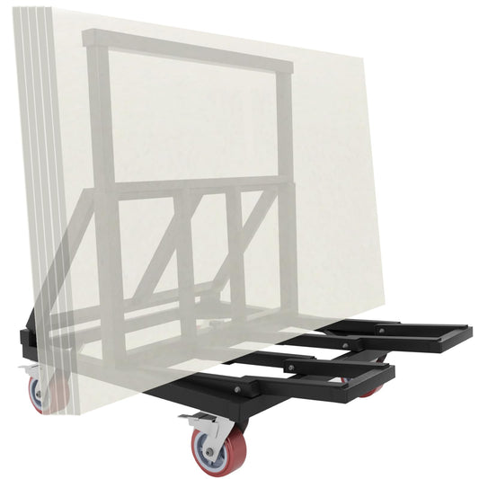 Lomive Heavy Duty Drywall Cart 3000 lbs Capacity Folding Panel Dolly Handling Wall Panel, Sheetrock, Lumber, Glass, 4 Swivel Wheels and Expandable Rubber Pad Bracket - Black 2MM Thickness Plate