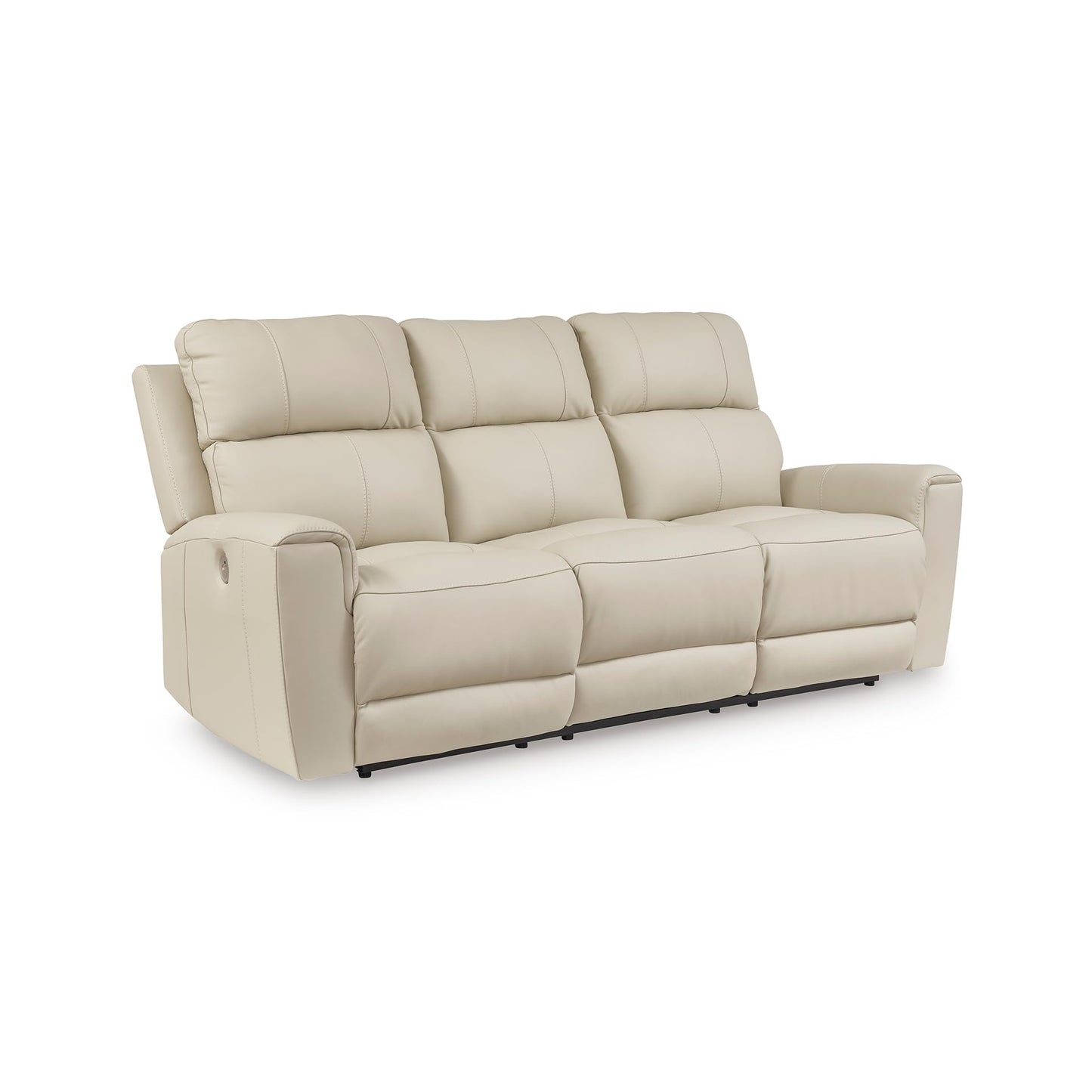 Signature Design by Ashley Dahlmoore Modern Leather Match Power Reclining Sofa with USB Ports, Beige