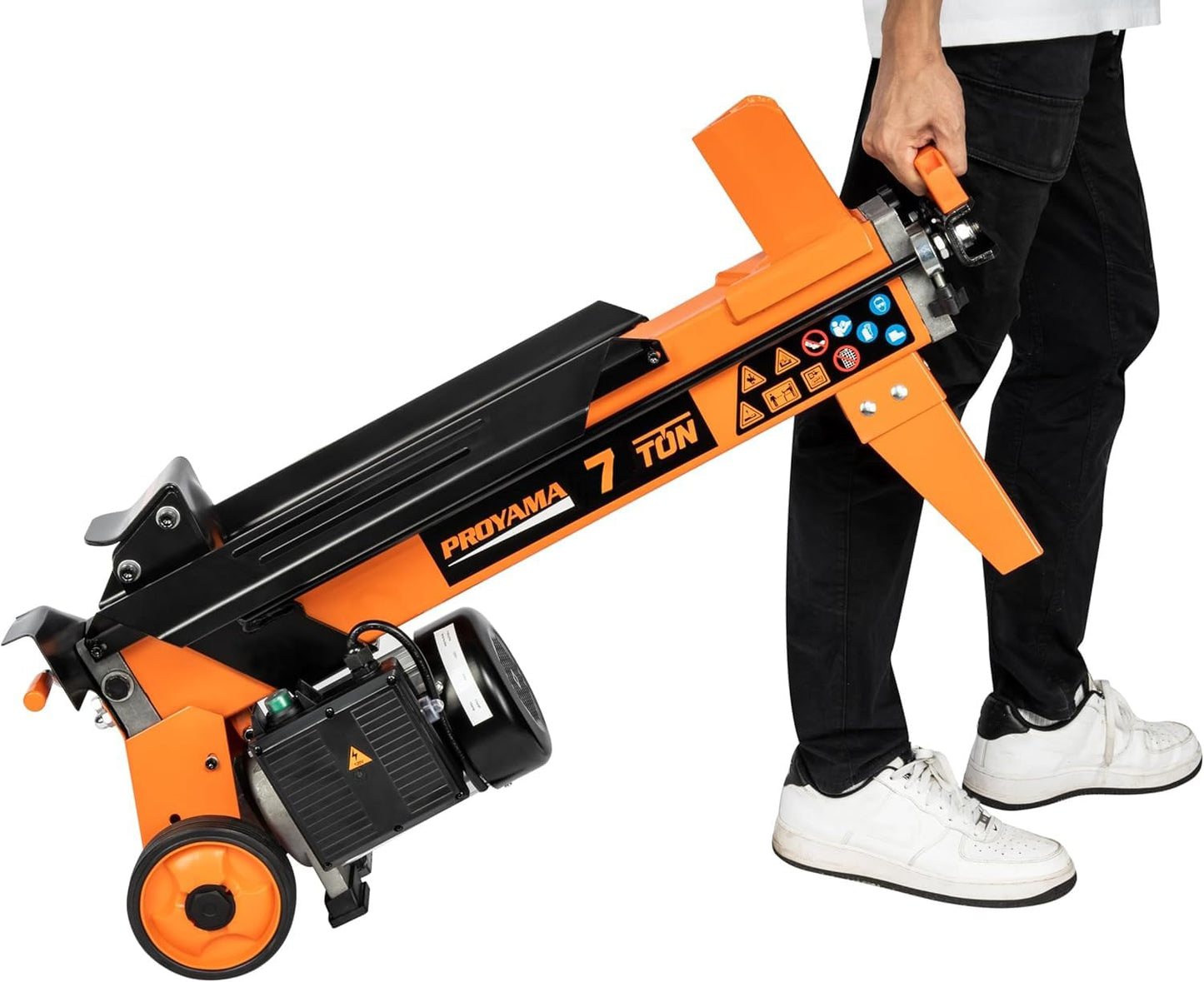 PROYAMA Electric Log Splitter, 7Ton 2700W 15A Motor, Firewood Splitting Machine, Hydraulic Electric Powered Wood Splitter
