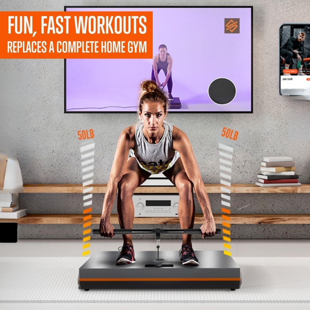 SQUATZ Pluto Home Smart Gym – All-in-One Digital Fitness Machine, 100LB Adjustable Resistance, WiFi & Bluetooth Enabled, Compact Home Gym for Full Body Workouts