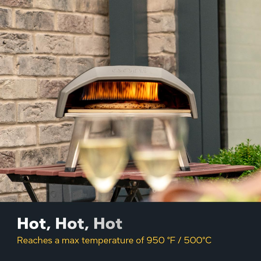 Ooni Koda 12 Gas Pizza Oven – 12" Propane Powered Outdoor Oven with 28 mBar Regulator and Gas Hose, Gas powered Portable Pizza Oven - Foundry Black