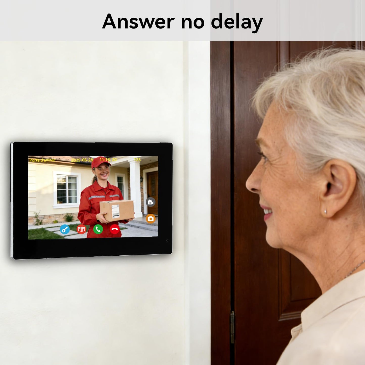 KeonBell Video Door intercom 2-Wired, doorbell withCamera, Full HD Camera, Door intercomSupports Password, 7" WiFi Monitor andTuya APP, 2-Way Audio, Unlock for HomSecurity System