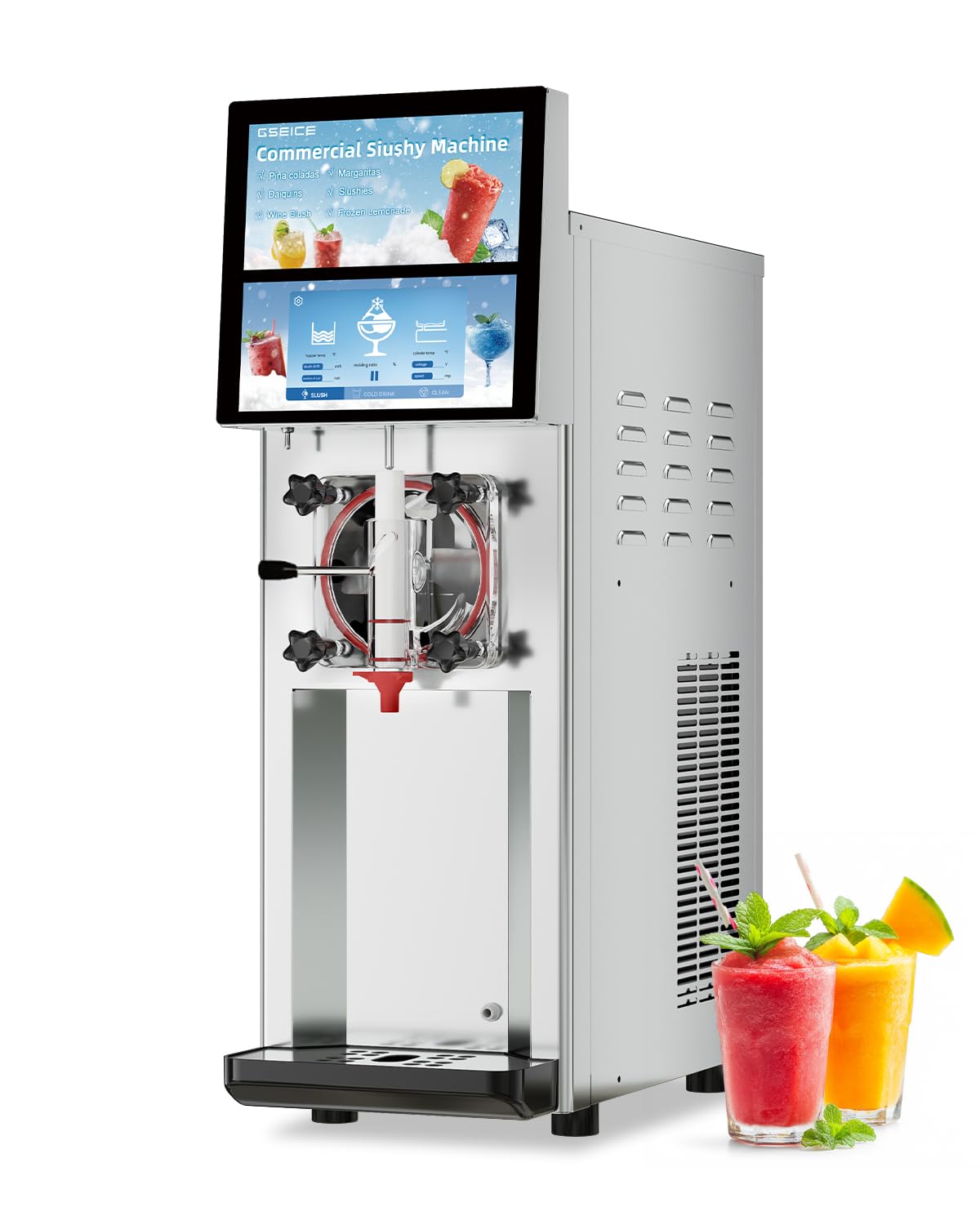Slushie Machine Commercial 18 Minute First Batch 3.2 Gals Capacity Margarita Machine 4-6.6 Gallons Per Hour High Output 1550W Slushy Machine for Bars Restaurants Pool Party Food Truck Catering Events