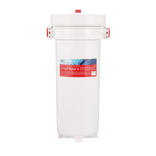 Watts OFPSYS OneFlow Plus Salt-Free Scale Prevention and Water Filtration System, Carbon Water Filter, Scale Reduction Cartridge, 1" NPT Inlet and Outlet Connections