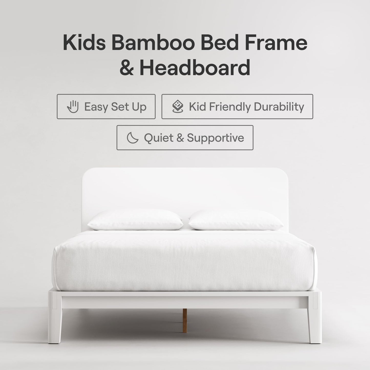 Nectar Upholstered Headboard - Twin XL - Linen - Attachable to Bamboo Bed Frame (Sold Seperately) - Easy Tool Free Set Up - Contemporary and Durable