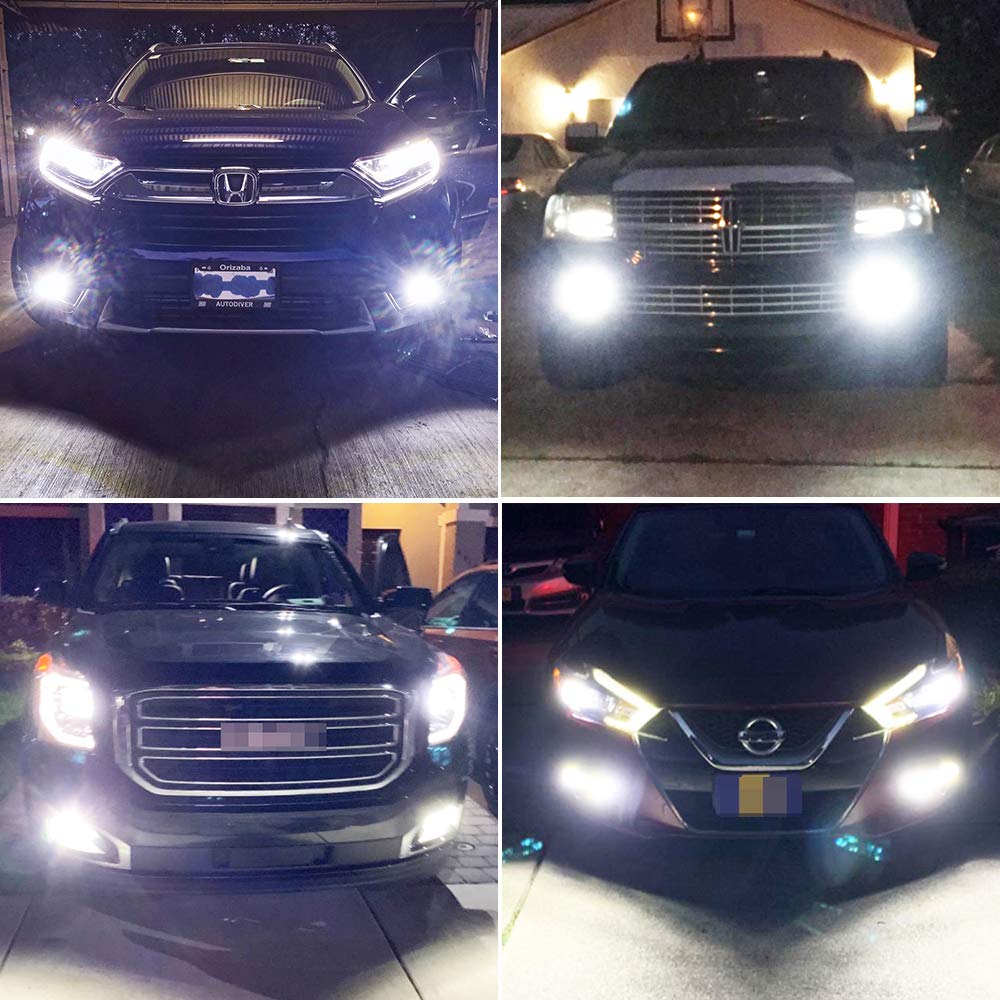 AUXLIGHT H7 H7LL LED Fog Light Bulbs, 2400 Lumens, Aluminum, Xenon White