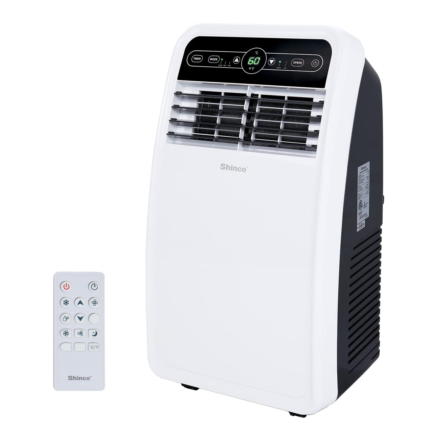 Shinco 8,000 BTU Portable Air Conditioner, AC Unit with Built-in Cool, Dehumidifier & Fan Modes for Room up to 350 sq.ft, Conditioner Remote Control, 24 Hour Timer, Installation Kit