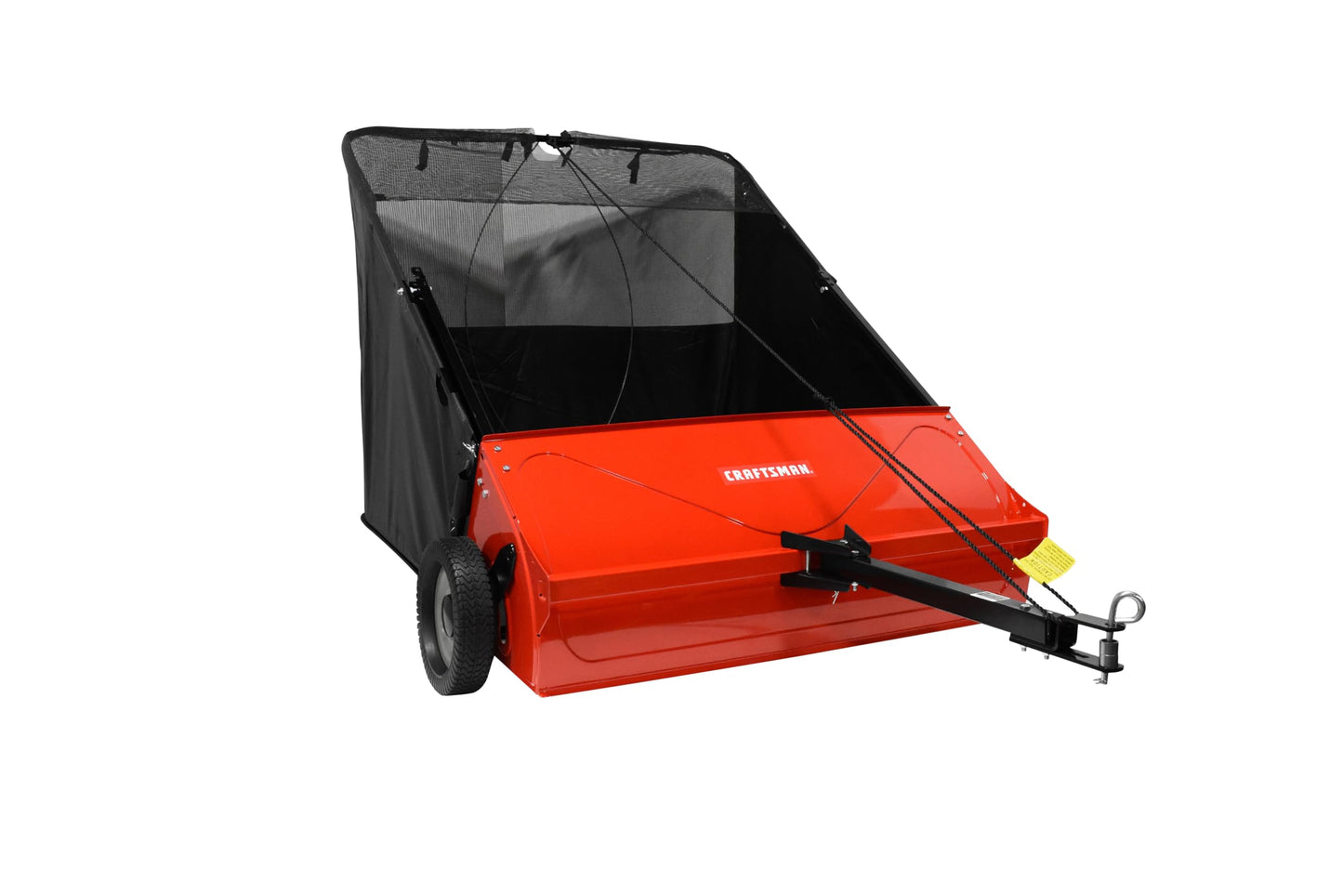 Craftsman Universal Tow Behind Lawn Sweeper, 42 Inch High Speed Lawn Sweeper with 20 Cu Ft Flow Thru Hopper Bag