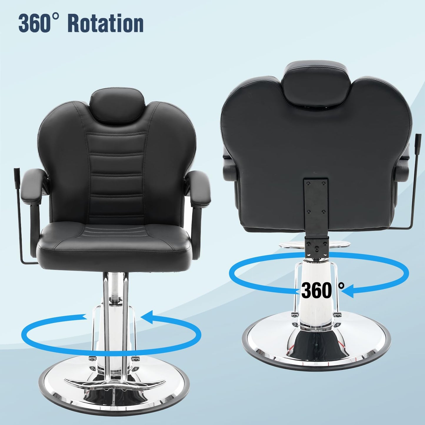 Tatub 90°-135° Reclining Salon Chair for Hair Stylist, 360° Swivel Barber Chair with Heavy Duty Hydraulic Pump, Adjustable Hair Chair for Barbershop, Home
