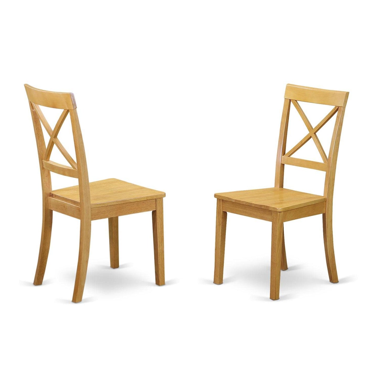 East West Furniture MZBO5-OAK-W 5 Piece Kitchen Table Set for 4 Includes a Rectangle Dining Room Table with Dropleaf and 4 Solid Wood Seat Chairs, 36x54 Inch, Oak