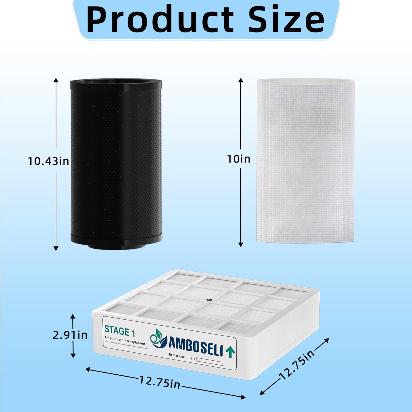 Amboseli 9 Pack Air filte-r Replacement Bundle Compatible with IQAir GC Series Air Purifie-r, True HEPA Replacement, and Activated Carbon Replacement