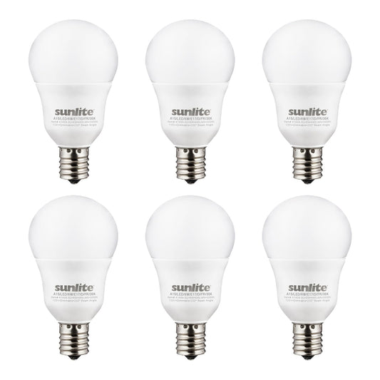 Sunlite A15 E17 LED Bulb, 6W (40W Equivalent), 480 Lumens, Dimmable, 6 Pack, Frosted Finish, 2700K Soft White