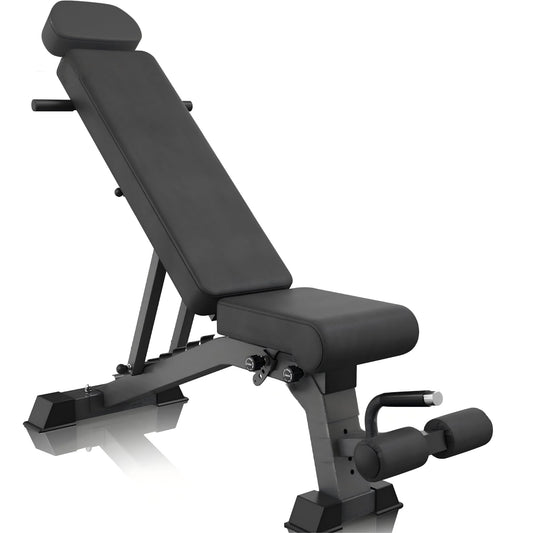 YOUTEN 1300 LB Weight Bench Heavy Capacity | 9-4-4 90° Adjustable Incline Decline Exercise Chair for Home Gym More Stable and Durable | Foldable Training Lifting Bench | Dragon Flag Handle for Abdominal Arm Workout