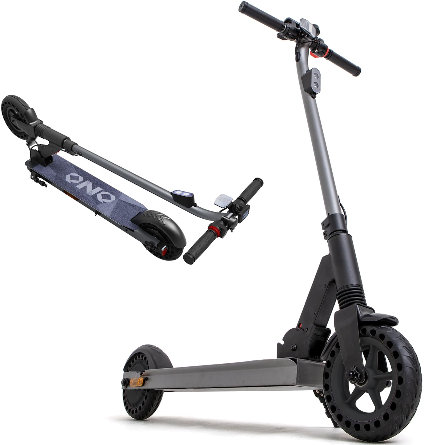 Electric Scooter for Big Kids/Teens - 250W Motor, 15.5 mph Top Speed, Rear Foot Brake, Folding E-Scooter for Riders up to 220 lbs, UL-2272 Certified, Gray