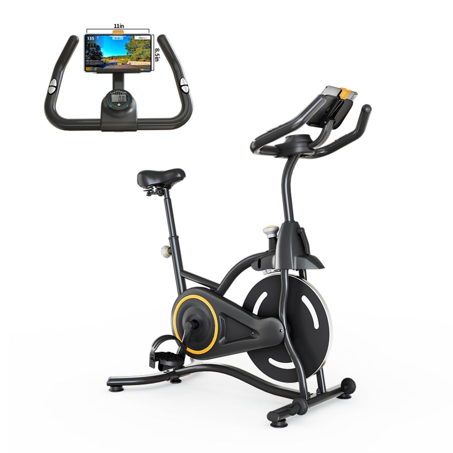 Exercise Bike Stationary Bikes for Home, Adjustable Resistance & Comfortable Seat Workout Bike, Quiet Indoor Cycling Bike with Digital Monitor, Phone Holder, 265LB Capacity of Cardio Workout